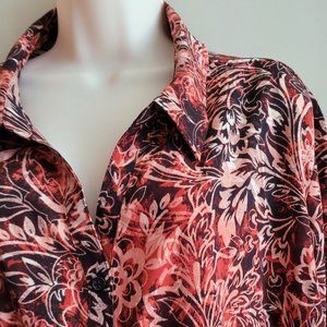Catherine's red rust brown Fall Button Down shirt 3X 26/28 Petite